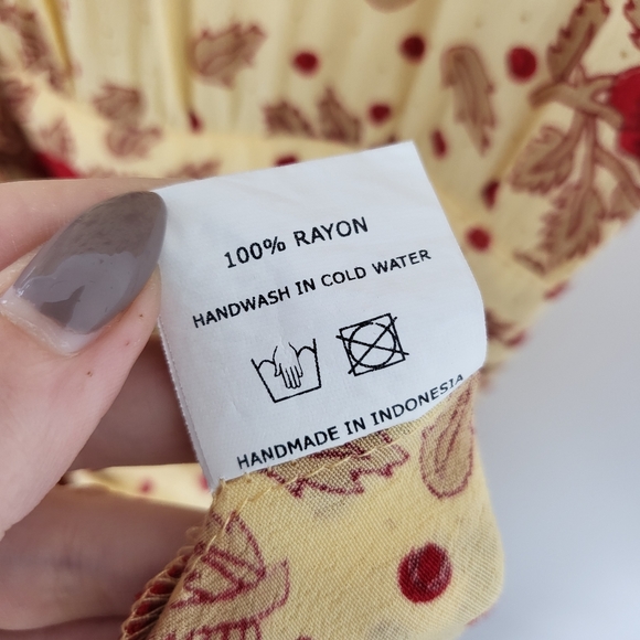 Faithfull the Brand Adela Rose Garden Yellow Red Floral Wrap Maxi Dress 8 - Picture 9 of 9